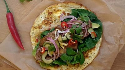 Äggwraps med fläskkarré