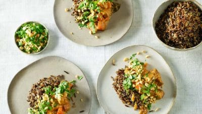 Fläskkarré i massaman curry med vildris
