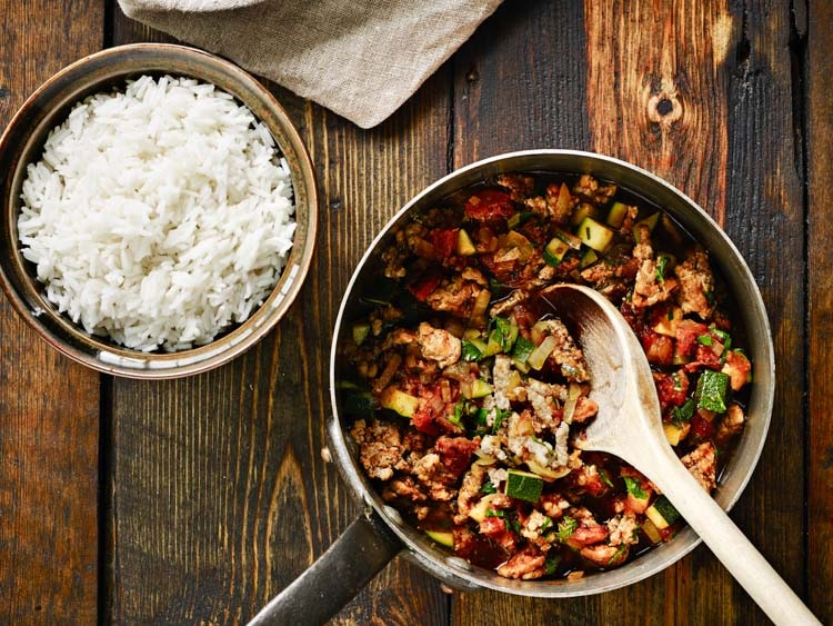 Mexikansk gryta med fläskfärs, chorizo och ris